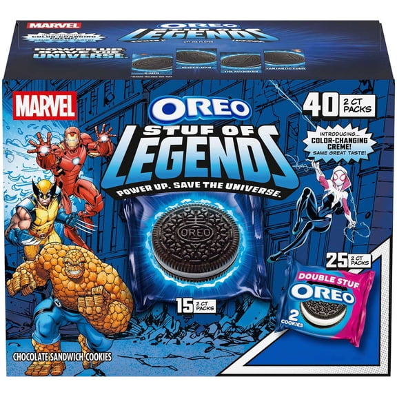 OREO MARVEL OREO Stuf of Legends & OREO Double Stuf Cookies Variety Pack, 1.02 oz., 40 pk.