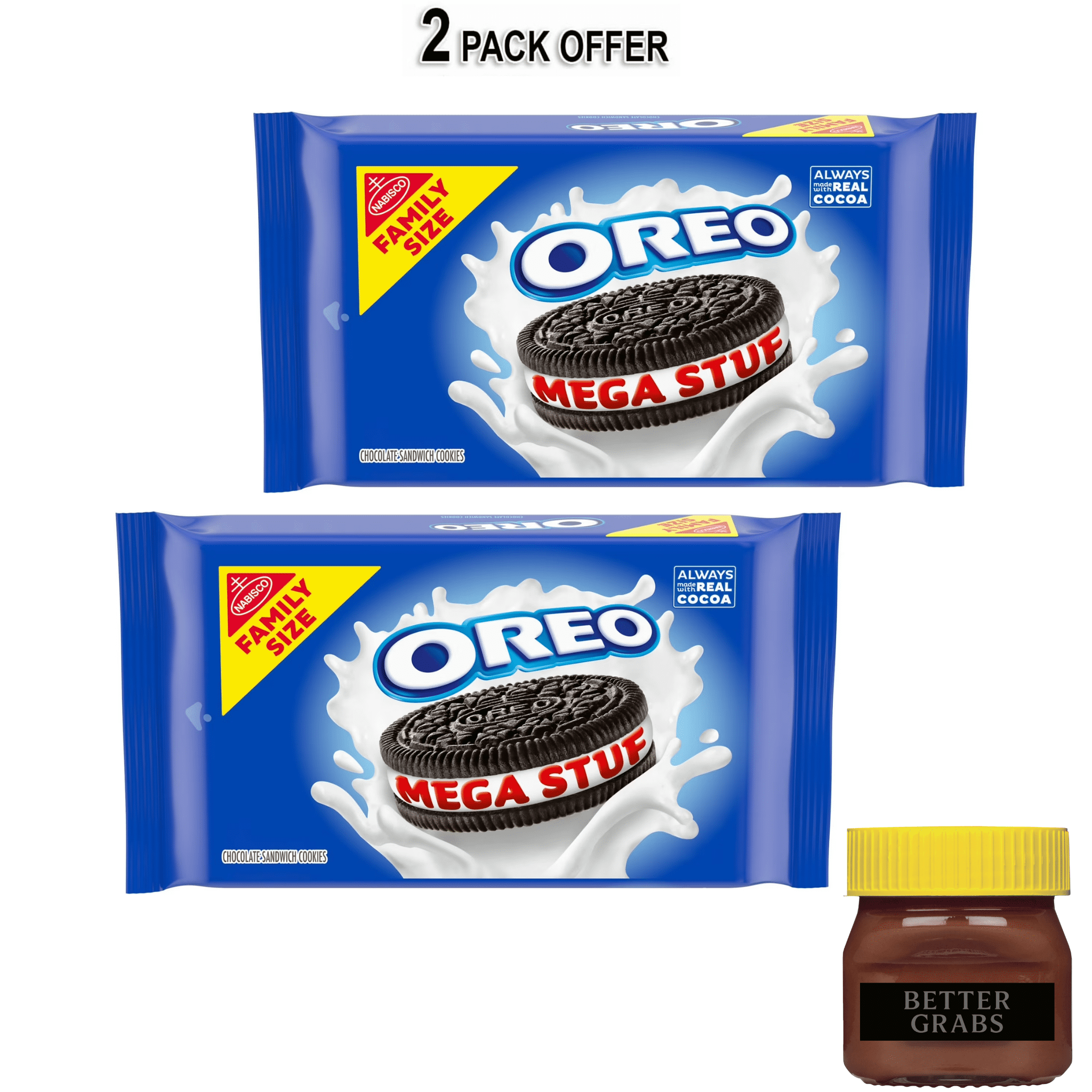 OREO Mega Stuf Chocolate Sandwich Cookies, Family Size, 17.6 Oz