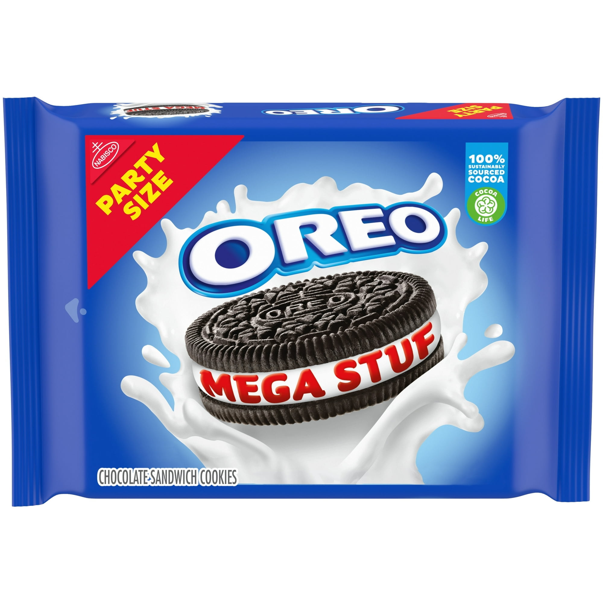 OREO Mega Stuf Chocolate Sandwich Cookies, Party Size, 1 lb 9.35 oz (Pack of 6)