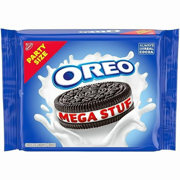 OREO Mega Stuf Chocolate Sandwich Cookies, Party Size, 1 lb 9.35 oz