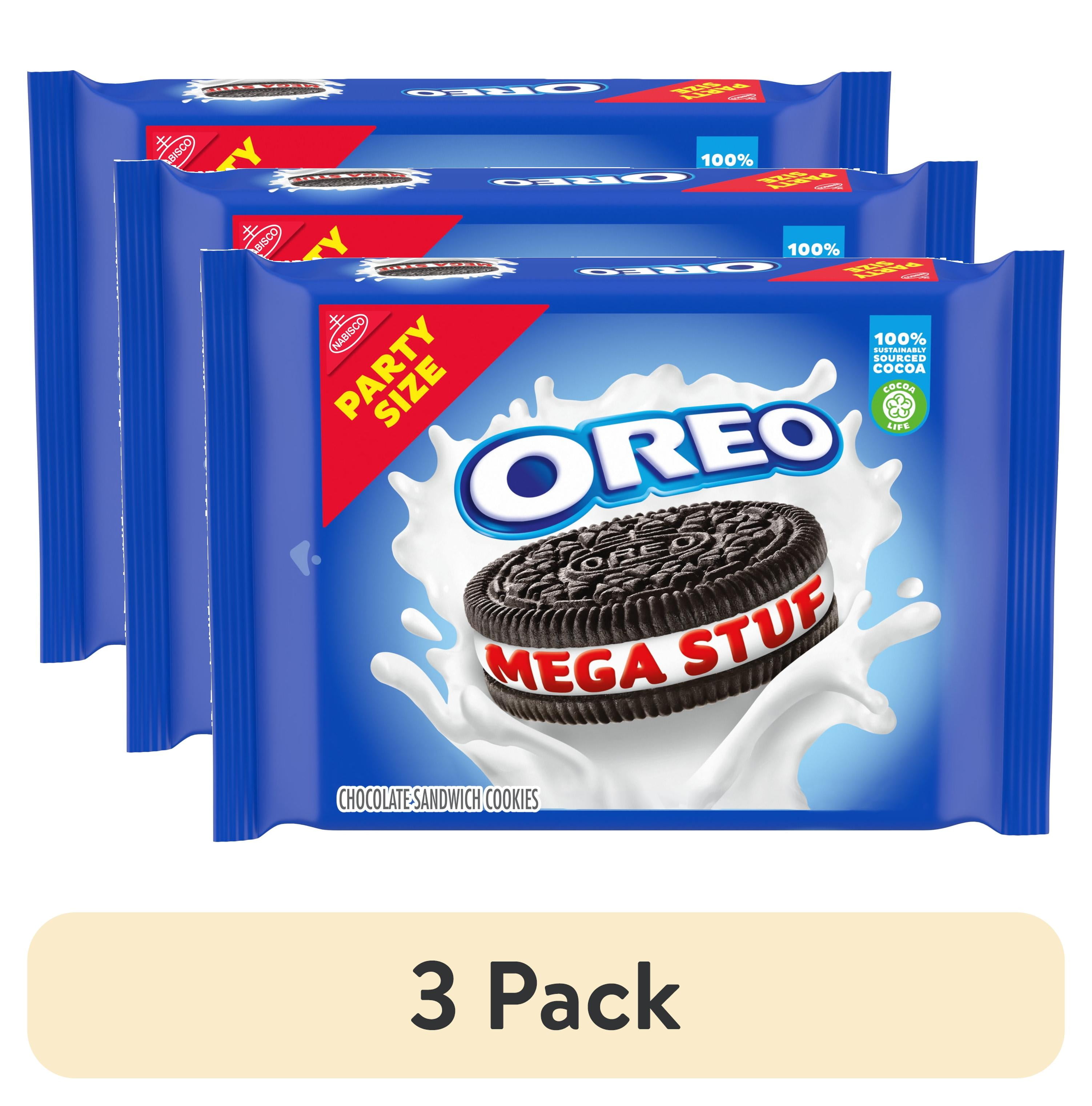 (3 Pack) OREO Mega Stuf Chocolate Sandwich Cookies, Party Size, 1 Lb 9. ...