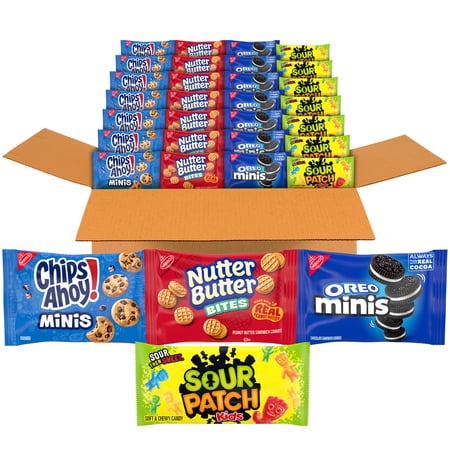 OREO Mini, CHIPS AHOY! Mini, SOUR PATCH KIDS & Nutter Butter Bites Variety Pack, 32 Snack Packs