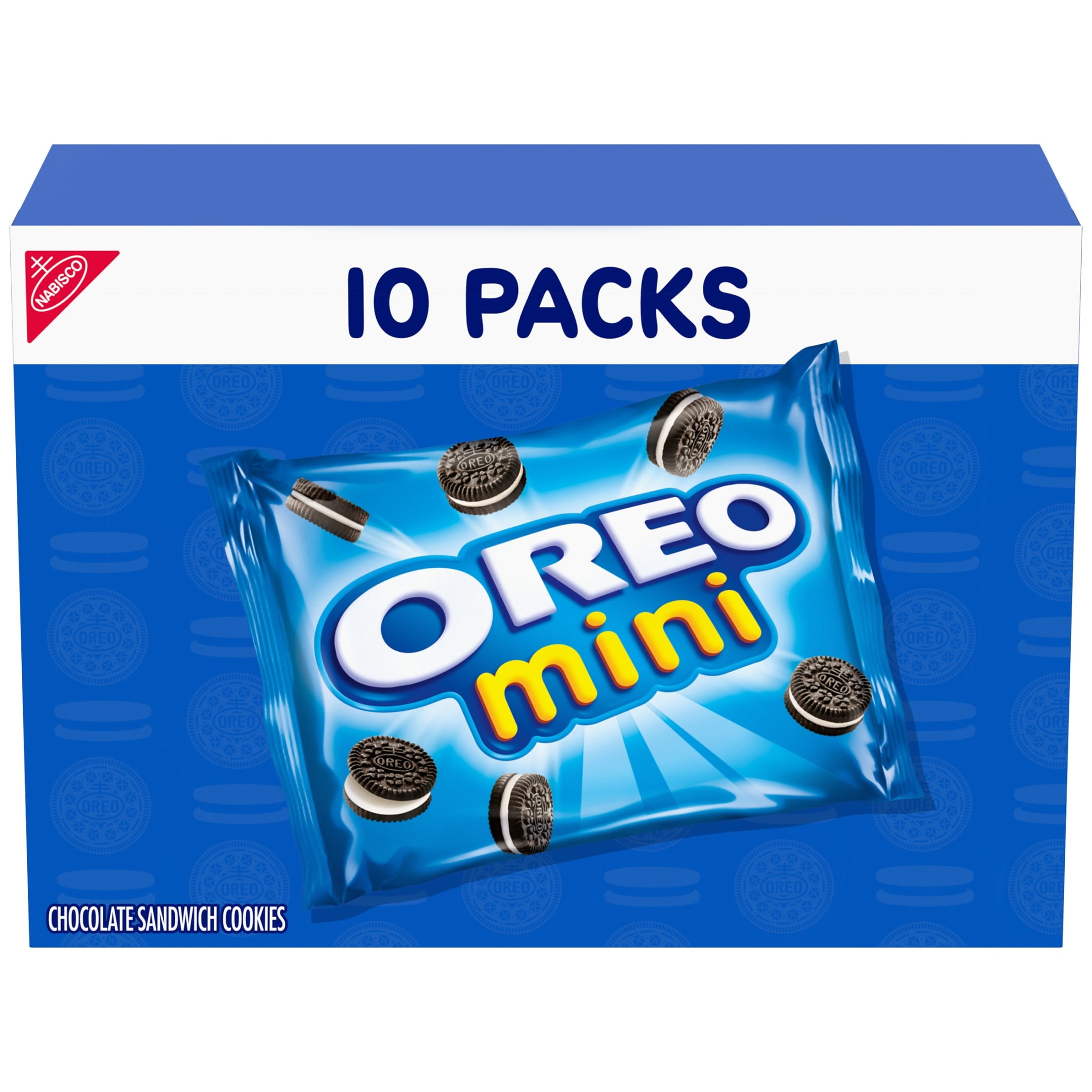 OREO Mini Crunchy Chocolate Sandwich Cookies, Baked, 10- 1 oz Packs,Shelf Stable Cardboard Box