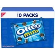 OREO Mini Crunchy Chocolate Sandwich Cookies, Baked, 10- 1 oz Packs,Shelf Stable Cardboard Box