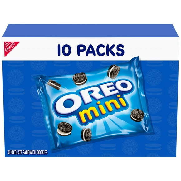 OREO Mini Crunchy Chocolate Sandwich Cookies, Baked, 10- 1 oz Packs,Shelf Stable Cardboard Box