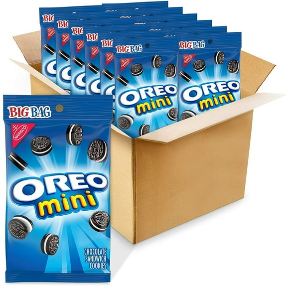 OREO Mini Chocolate Sandwich Cookies, Original Flavor, 3 oz Big Bag [12-Bags]