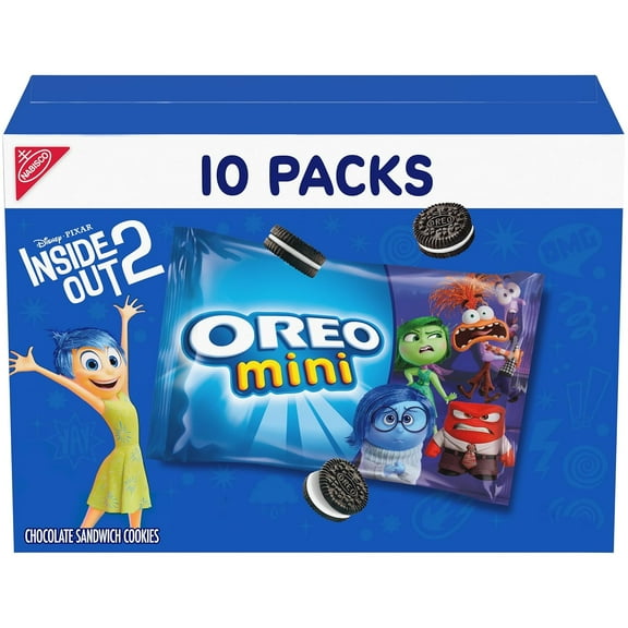 OREO Mini Chocolate Sandwich Cookies, School Snacks, 10 Snack Packs