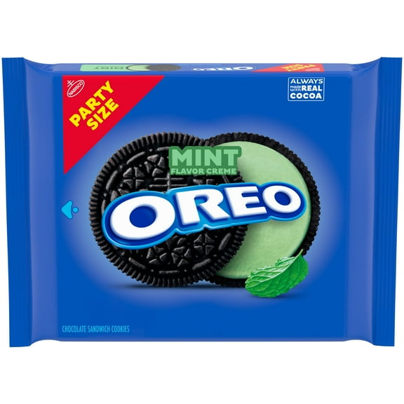 2X - Oreo Mint Creme Chocolate Sandwich Cookies, Party Size, 24.95 Oz