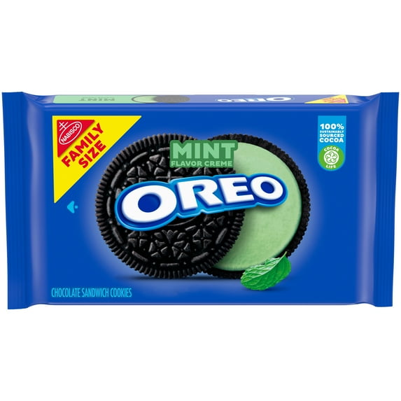 OREO Mint Flavored Creme Chocolate Sandwich Cookies, Family Size, 20 oz