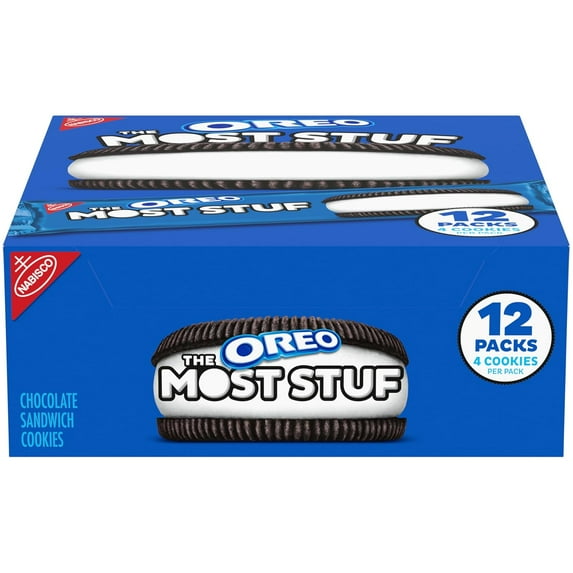 Oreo The Most Stuf Chocolate Sandwich Cookies, 12 Packs, 3 oz Each