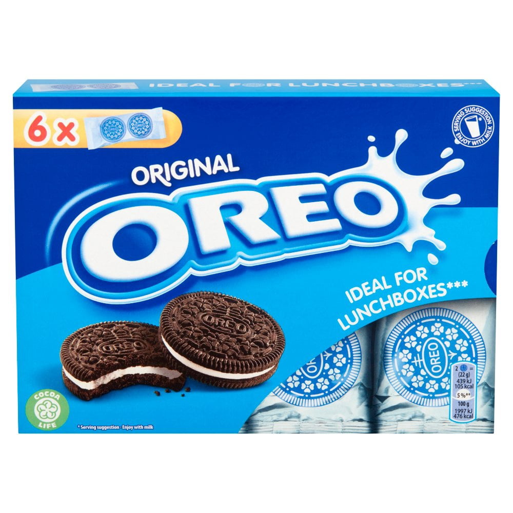 OREO Original Vanilla Sandwich Biscuits 6 Snack Packs 132g (pack of 7)