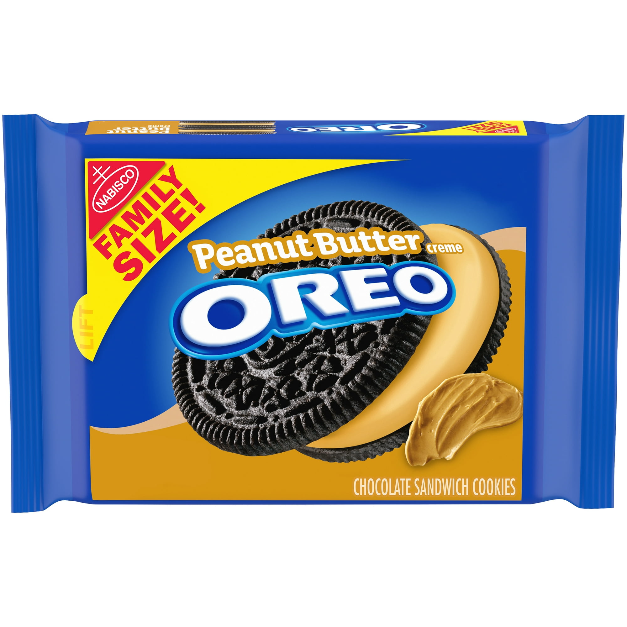 OREO Peanut Butter Creme Chocolate Sandwich Cookies, Family Size, 17 oz
