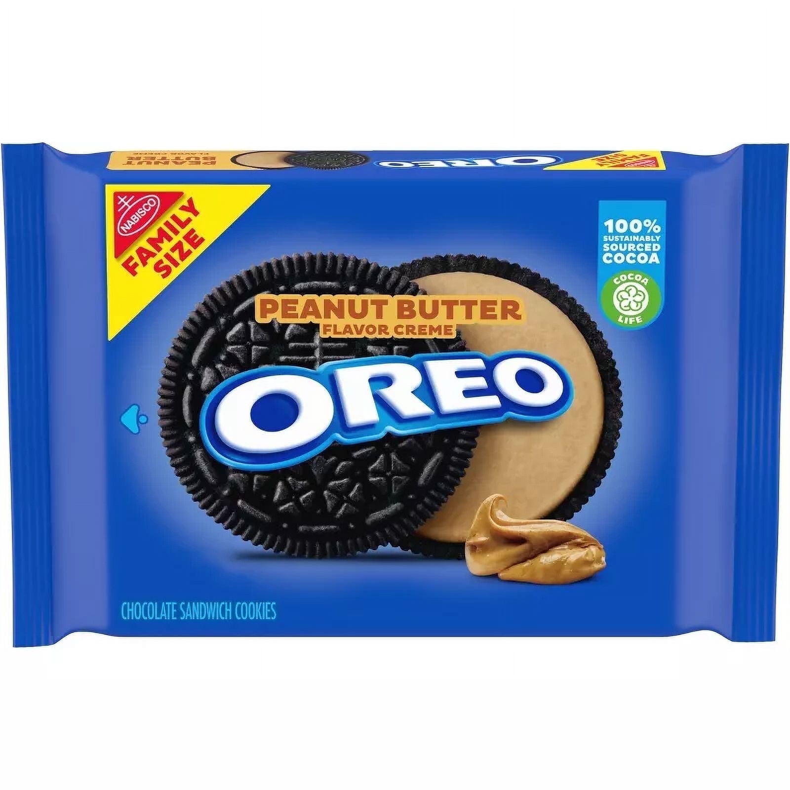 OREO Peanut Butter Flavor Creme Chocolate Sandwich Cookies Family Size