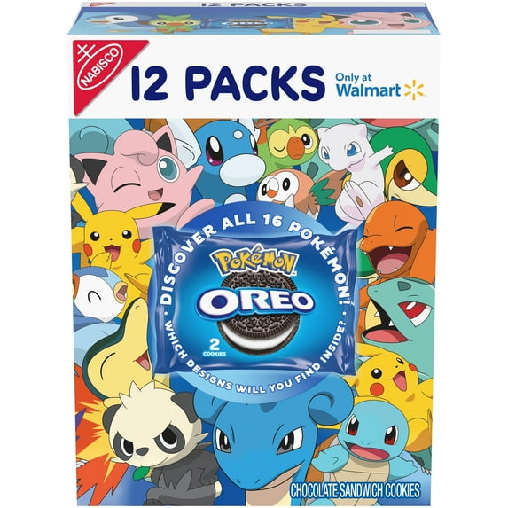 OREO Pokémon Themed Chocolate Sandwich Cookies, Limited Edition, 12 Snack Packs