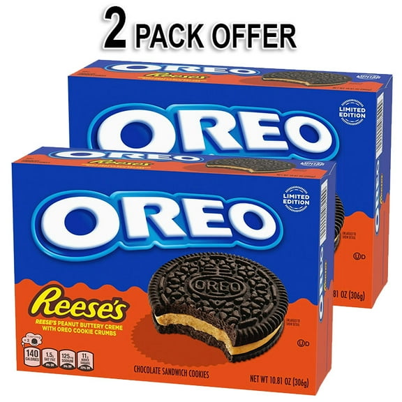 OREO REESE'S Peanut Buttery Creme Chocolate Sandwich Cookies, Limited Edition, 10.81 oz (2 Pack)