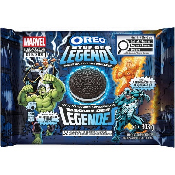OREO Stuf Of Legends 303g - Color-Changing Creme Chocolate Sandwich Cookies