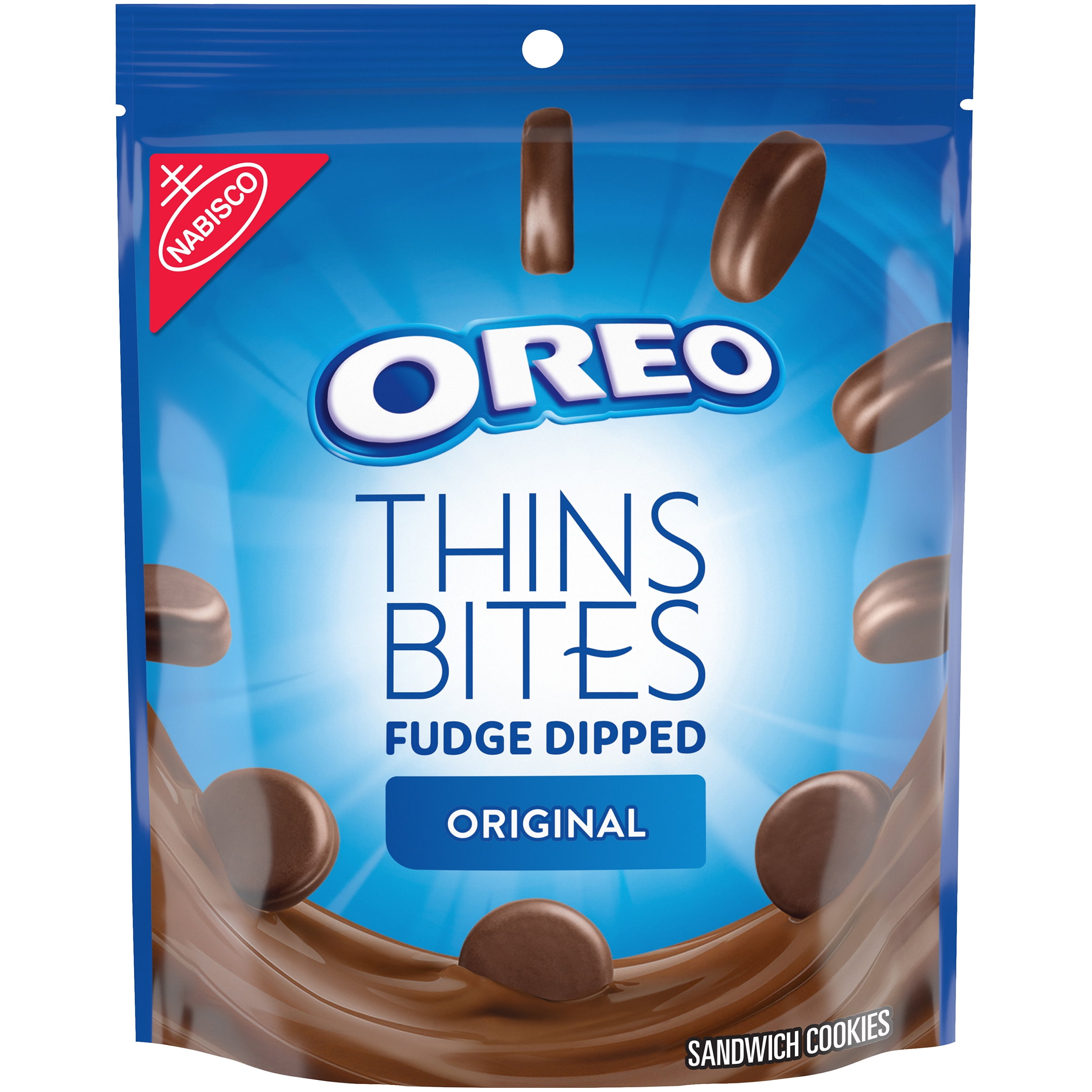 OREO Thins Bites Fudge Dipped Chocolate Sandwich Cookies, Original