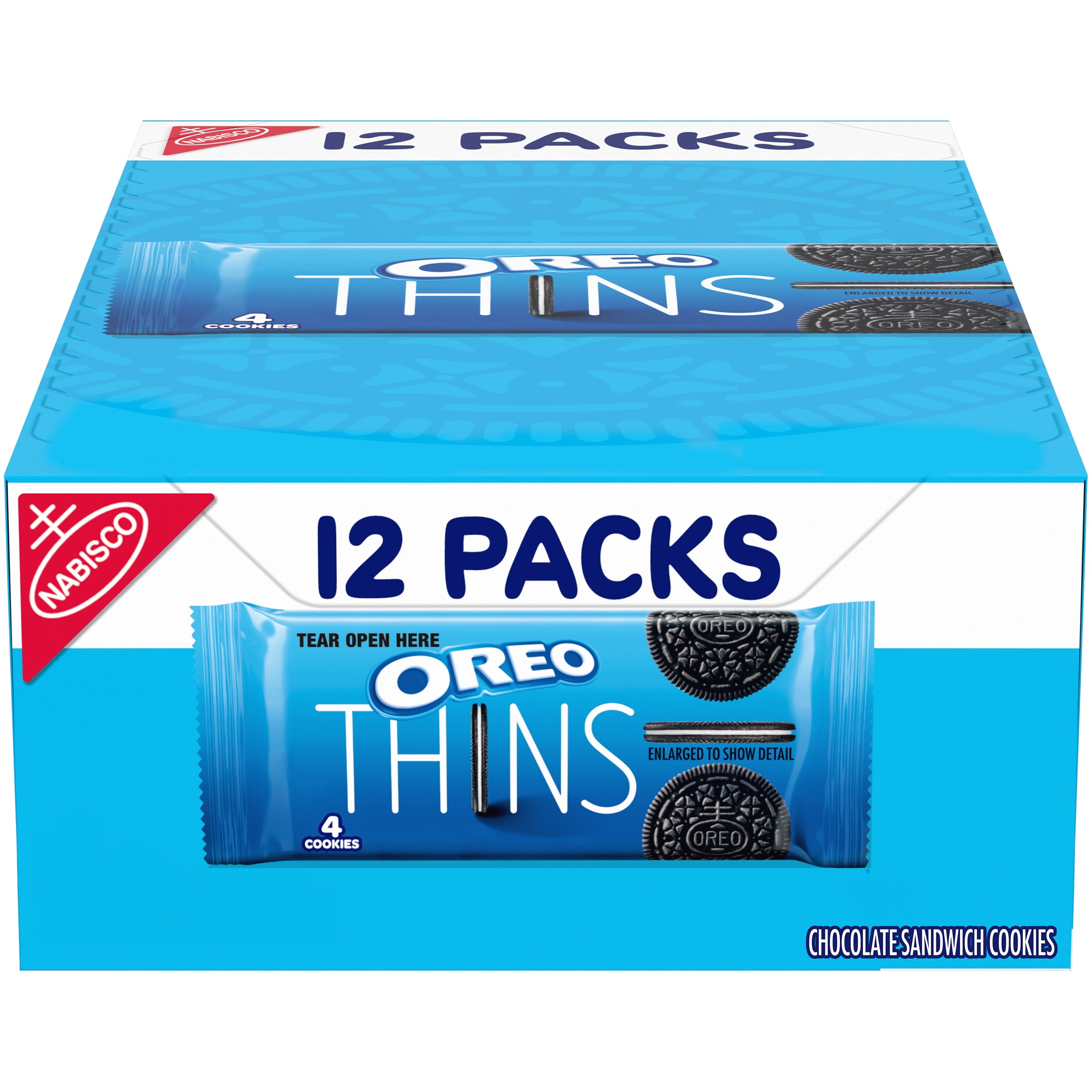 OREO Thins Chocolate Sandwich Cookies, 12 Snack Packs