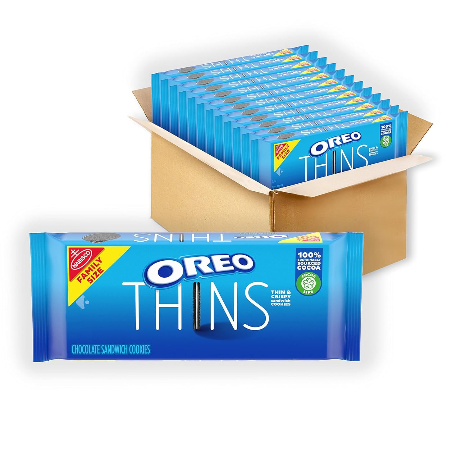 OREO Thins Extra Stuf Chocolate Sandwich Cookies, Family Size, 13.97 oz ...