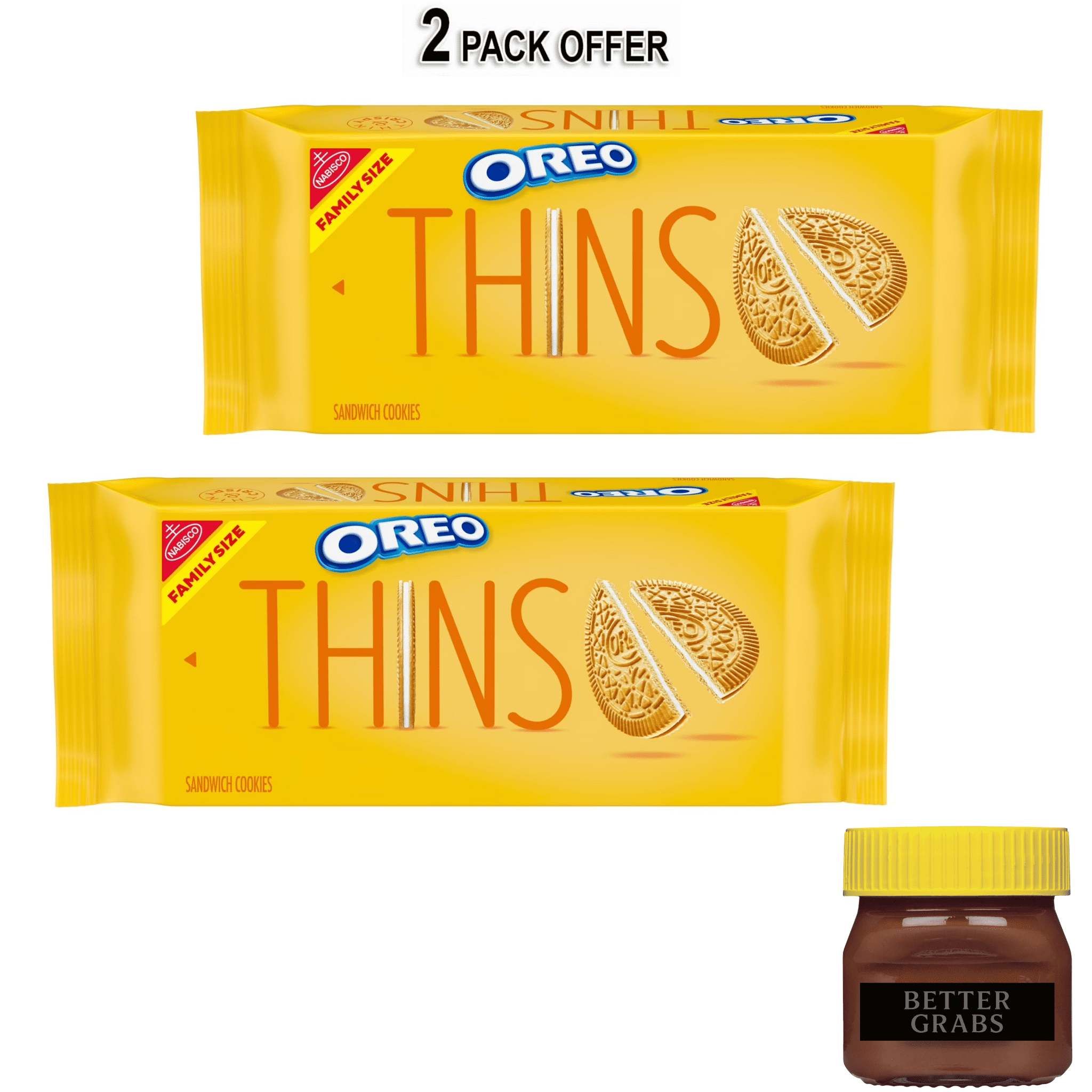 OREO Thins Golden Sandwich Cookies, Family Size, 11.78 Oz