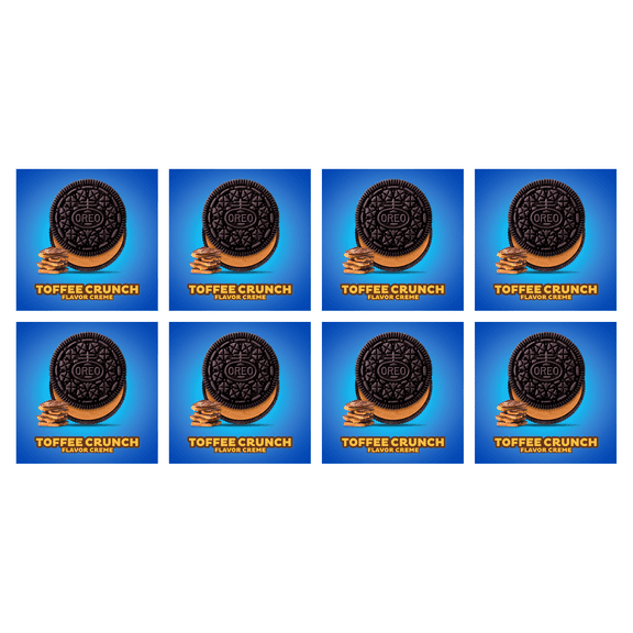 OREO Toffee Crunch Creme with Sugar Crystals Chocolate Sandwich Cookies, Family Size, 17 oz (Pack of 8)