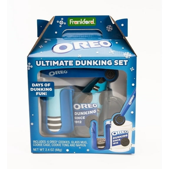 OREO Ultimate Dunking Gift Set with OREO Cookies, Glass Mug, Cookie Holder & Dunking Tongs