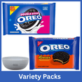 thumbnail image 1 of OREO Variety Pack Double Stuf Chocolate Sandwich Cookies 18.71 oz & Peanut Butter Sandwich Cookies 12.35 oz with Bowl by OMA, 1 of 7