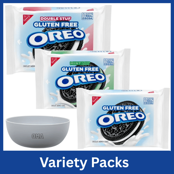 OREO Variety Pack Gluten Free Chocolate Sandwich Cookies, Double Stuf Chocolate Sandwich Cookies & Mint Creme Sandwich Cookies, Family Size Packs