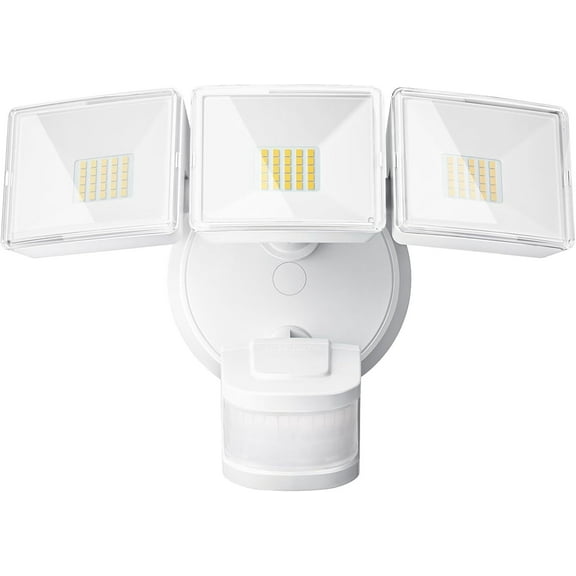 OREiN 4500LM/30W Flood Lights Outdoor, 180°/40FT Motion Sensor Outdoor Lights 3 Modes Dusk to Dawn IP65 Waterproof LED Security Light for 4500SQ.FT Area for Yard Garden, White (Hardwired)