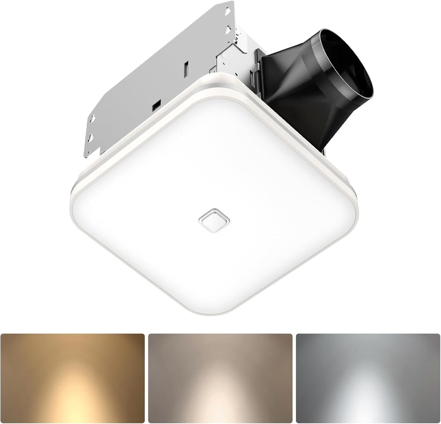 OREiN Bathroom Exhaust Fan with Light, 100 CFM 1.5 Sones, 25W Bathroom Fan with Light for Home, 1000lm 3000K/4000K/5000K Selectable & Nightlight, FCC/ETL Listed, Ceiling Opening Size 8.11" x 7.48"