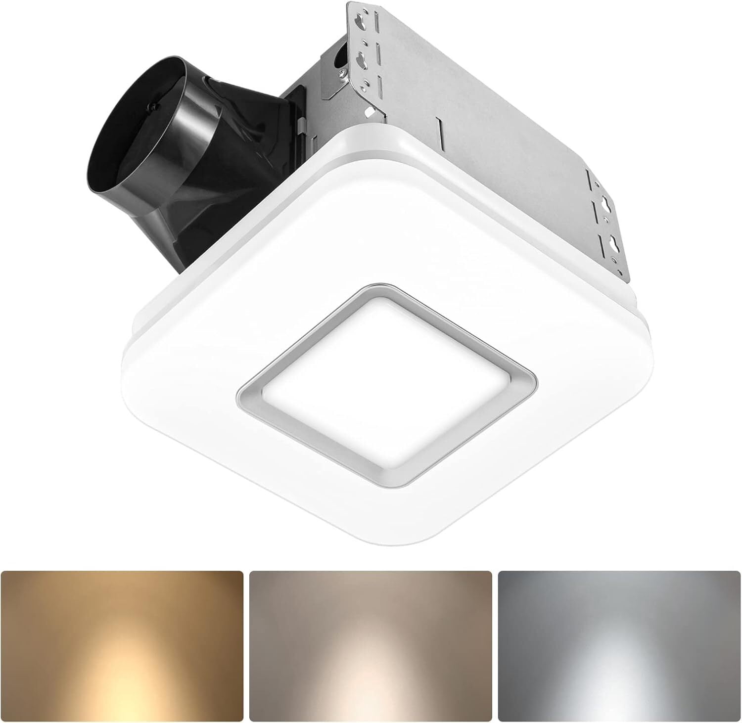 OREiN Bathroom Exhaust Fan with Light, 110 CFM 2.0 Sones, 27W Bathroom Fan with Light for Home, 1500lm, 3000K/4000K/5000K Selectable & Nightlight, FCC/ETL Listed, Bathroom Fan Light Combo