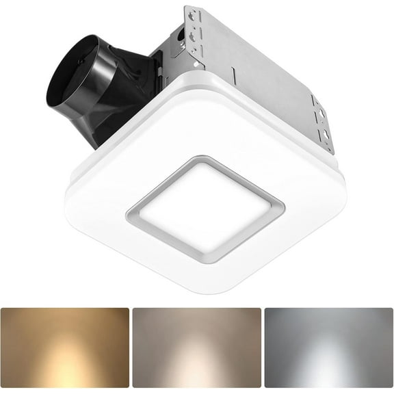OREiN Bathroom Exhaust Fan with Light, 110 CFM 2.0 Sones, 27W Bathroom Fan with Light for Home, 1500lm, 3000K/4000K/5000K Selectable & Nightlight, FCC/ETL Listed, Bathroom Fan Light Combo