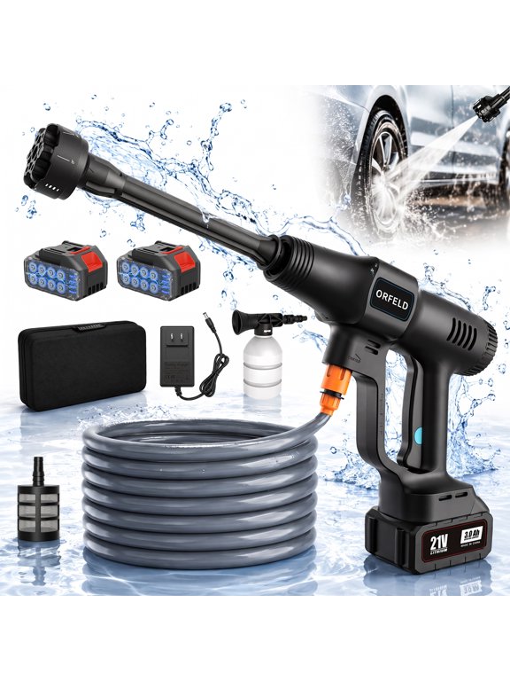 800PSI Portable Power Washer,Cordless Pressure Washerwith 6-in-1 Adjustable Nozzle,Power Cleaner with 17FT Hose for Cars/Patios/Home