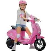 ORFELD 24V Dirt Bike, Kids Electric Motorcycle, Retro-Style Ride-On Toy for Ages 8-15, 14MPH Max Speed, LED Lights & Music, All-Terrain Tires, Pink