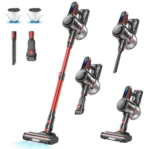 ORFELD Cordless Vacuum Cleaner, 45KPA Powerful Vacuum Cleaners for Home, Stick Vacuum Cordless with Anti-Tangle Roller Brush for Carpet,Hardwood Floor,Pet Hair,A16 Red