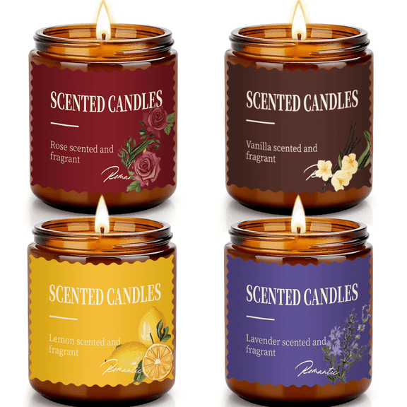 ORFELD Scented Candles Set, 4 Pack 32oz Soy Candles for Home Scented, Gifts for Women Men