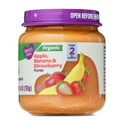 Parent's Choice Organic Stage 2 Baby Food, Apple, Banana, and Strawberry, 4 oz Jar