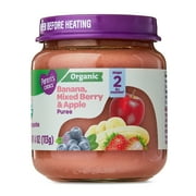Parent's Choice Organic Stage 2 Baby Food, Banana, Mixed Berry, and Apple Puree, 4 oz Jar