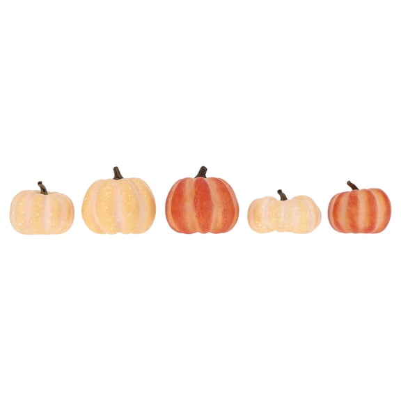 Mini Foam Pumpkin Decorations, Orange and Cream, 5 Count, Fall by Way To Celebrate