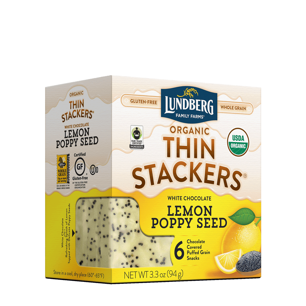 ORGANIC CHOCOLATE THIN STACKERS ® - LEMON POPPYSEED - Pack Of 6 ...