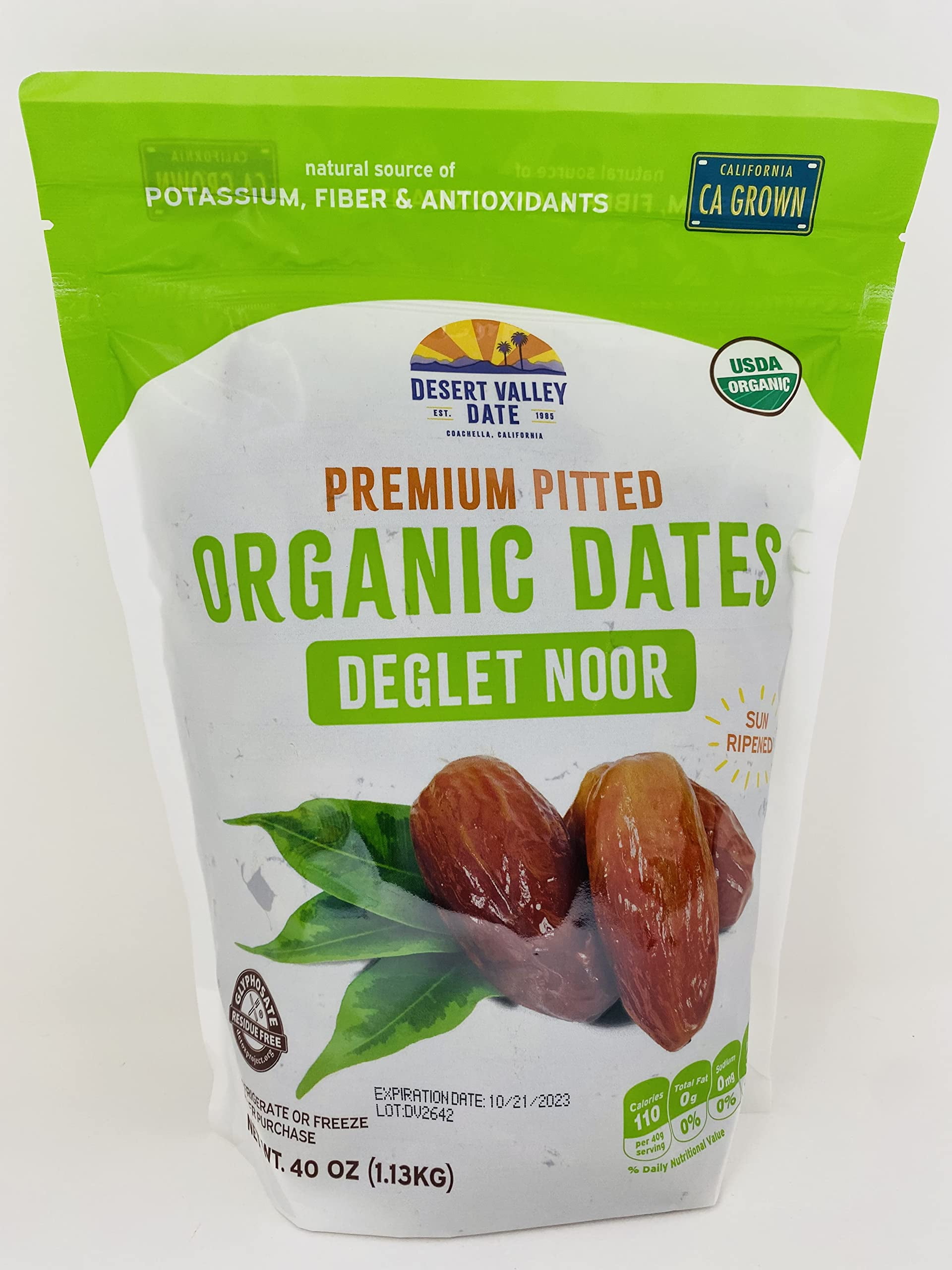 ORGANIC Deglet Noor Pitted Dates Grown in California OU Kosher by