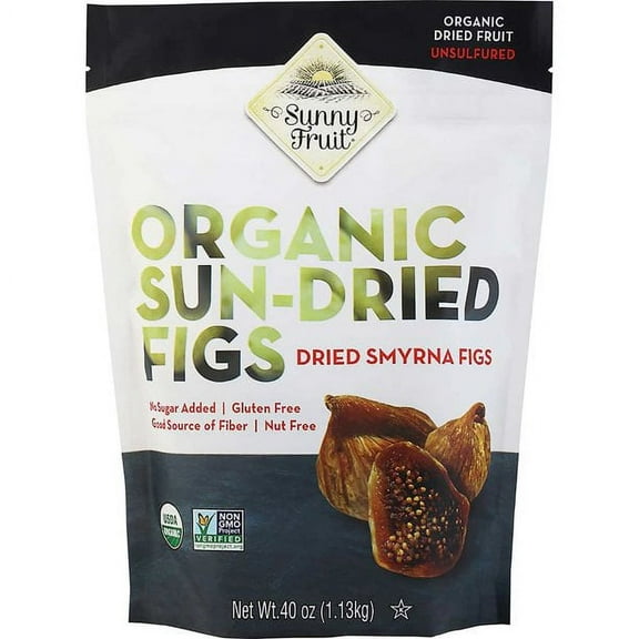 Sunny Fruit USDA Organic Sun-Dried Smyrna Figs Dried Fruit Unsulfured, 40 Ounces