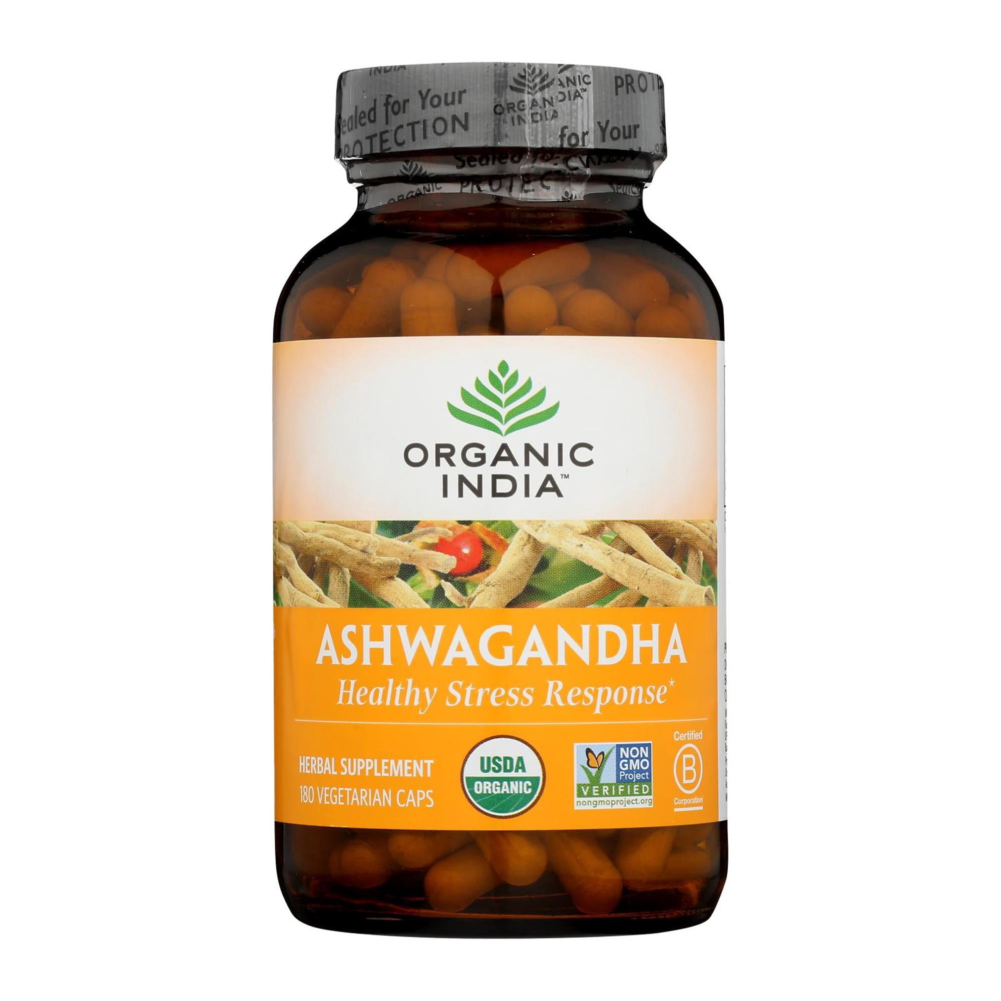 ORGANIC INDIA Ashwagandha Herbal Supplement - 90 Capsules - Walmart.com