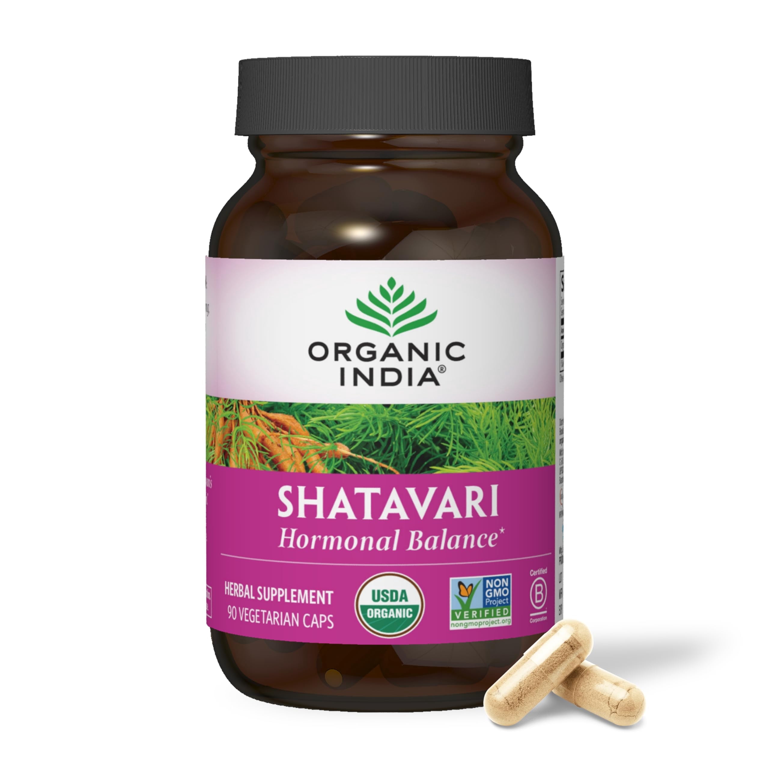 ORGANIC INDIA Shatavari Herbal Supplement - Supports Hormonal Balance,  Immune and Inflammatory Response, Vegan, Gluten-Free, USDA Organic,  Supports Reproductive Health - 90 Capsules - Walmart.com