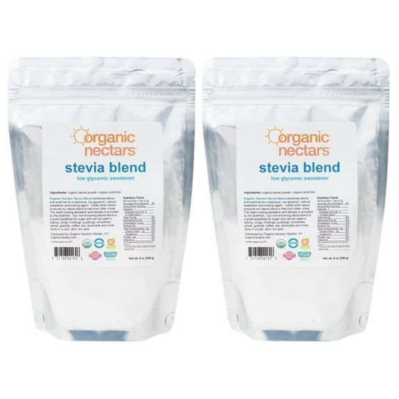 ORGANIC NECTARS Stevia Blend Keto Sweetener 2 pack of 8 oz