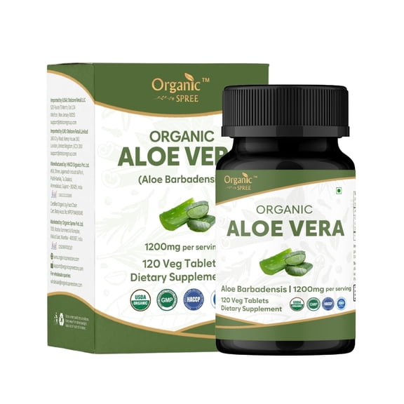ORGANIC SPREE Aloe Vera Tablets | Aloe Barbadensis(Aloe Vera) | USDA Organic Certified