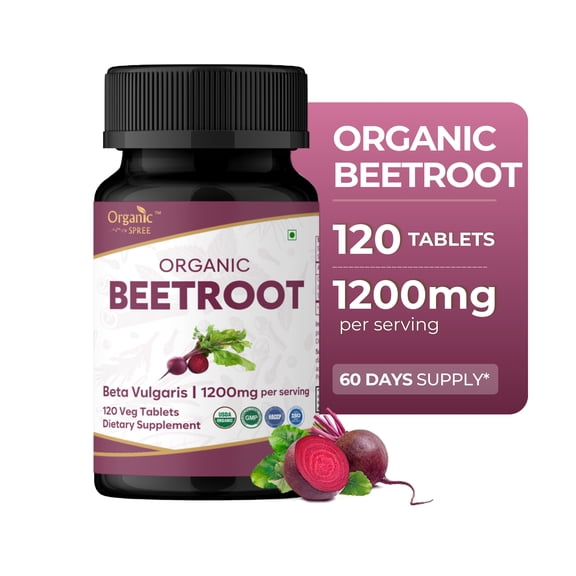 ORGANIC SPREE Beetroot 120 Tablets | Beta Vulgaris (Beetroot) | USDA Organic Certified