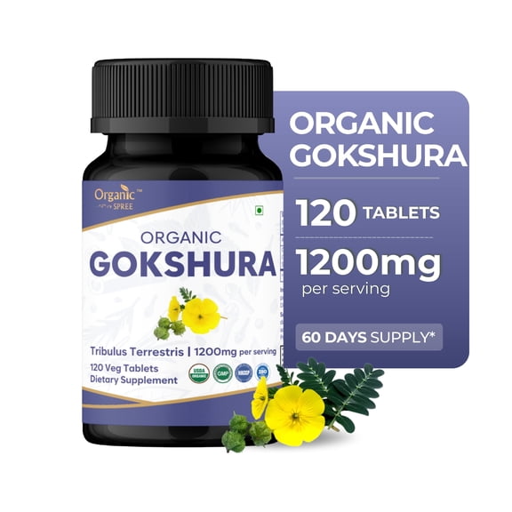 ORGANIC SPREE Gokshura (Tribulus Terrestris) 120 Tablets | USDA Organic Certified