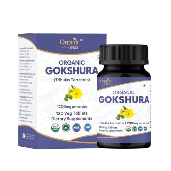 ORGANIC SPREE Gokshura (Tribulus Terrestris) 120 Tablets | USDA Organic Certified