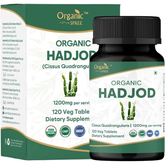ORGANIC SPREE Hadjod (Cissus Quadrangularis) 120 Tablets  USDA Organic Certified